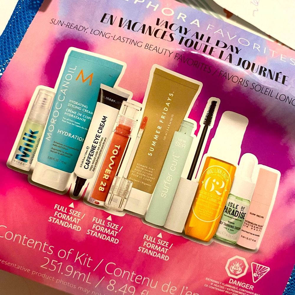 Sephora Favourites vacay all day! Brand new! Milk/Tower/ MoroccanOil/ Tarte/ etc